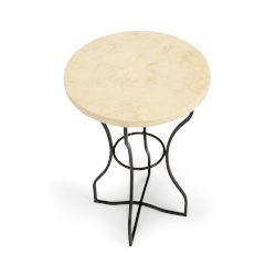 Bernhardt Freestanding Occasional Dark Brown And Travertine Stone Tempo Round End Table 498123 Bellacor