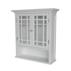 Elegant Home Fashions Dawson White Wall Cabinet With Two Doors 6810 Bellacor