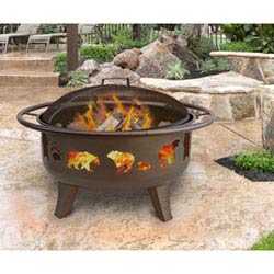 Landmann 30 Inch Bears Firedance Fire Pit Metallic Brown 23875