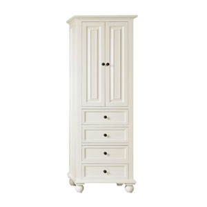 Elegant Home Fashions Delaney White Linen Cabinet With One Drawer