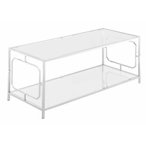 Clear Glass//Chrome Frame Convenience Concepts 135082 Coffee Table