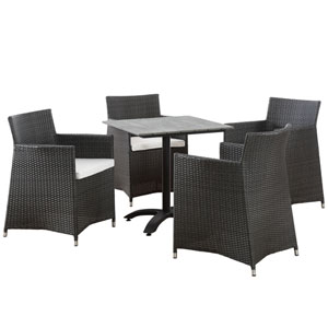 Modway Furniture Junction 7 Piece Brown And White Outdoor Patio