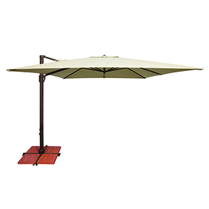 Simplyshade Bali Pro 10 Foot Sunbrella Antique Beige Square Umbrella With Starlight Feature And Cross Base Stand Ssad45sl 10sq00 A5422 Bellacor