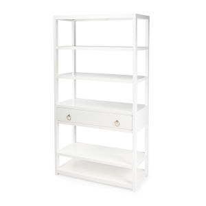 Convenience Concepts Oxford Driftwood White Five Tier Bookcase With Drawer 203051wdftw Bellacor