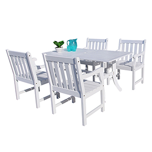 Vifah Manufacturing Company Bradley Outdoor 4 Piece Wood Patio