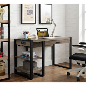 Walker Edison Furniture Co Urban Blend Grey 60 Inch Storage Desk