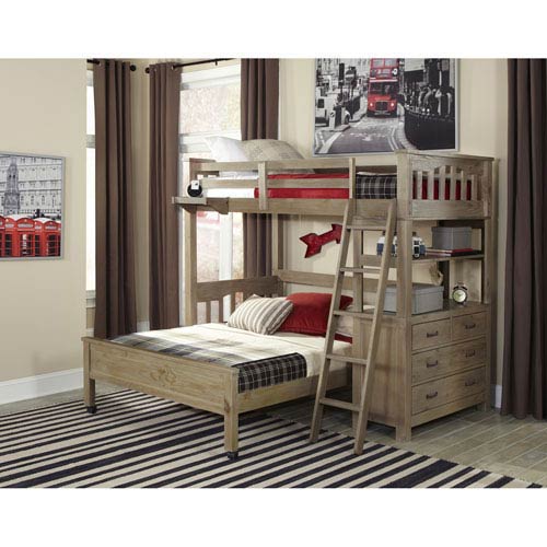 twin loft bed with full lower bed