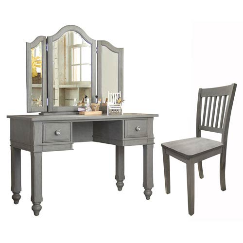 Ne Kids Lake House Stone Writing Desk With Vanity Mirror And Chair