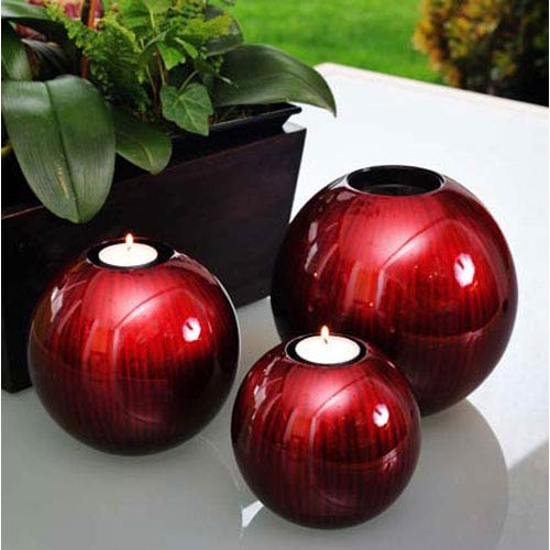 red candle holders