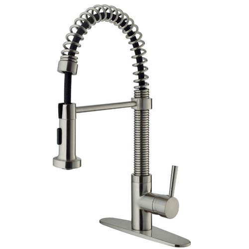 Vigo Stainless Steel Pull Out Spray Kitchen Faucet With Deck Plate