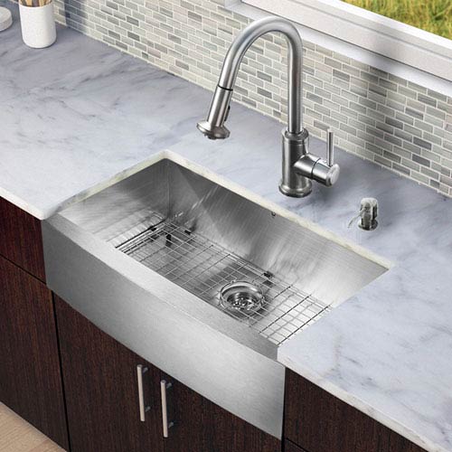 Vigo All In One 30 Inch Camden Stainless Steel Farmhouse Kitchen Sink Set With Astor Faucet Grid Strainer And Soap Dispenser