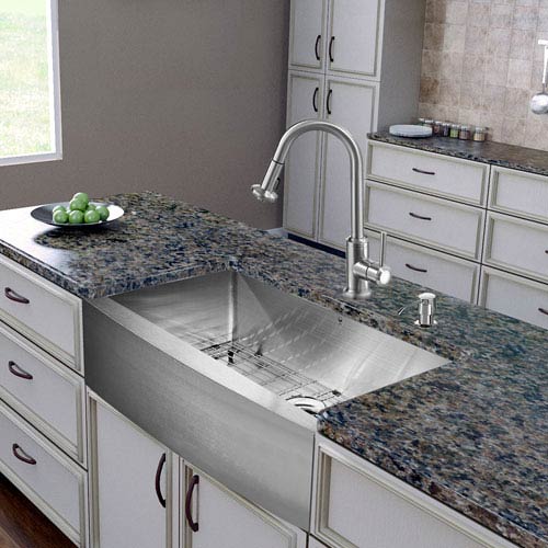 Vigo All In One 30 Inch Bedford Stainless Steel Farmhouse Kitchen Sink Set With Astor Faucet Grid Strainer And Soap Dispenser