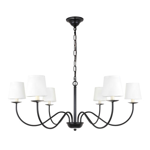 Elegant Lighting Eclipse Black Six Light Chandelier Ld6103d37bk Bellacor