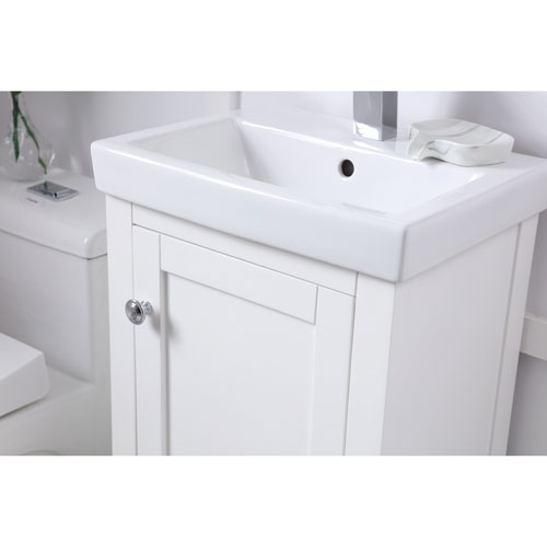 Elegant Lighting Mod White 18 Inch Vanity Sink Set