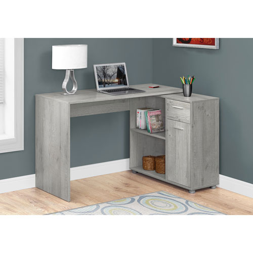 Hawthorne Ave Gray 46 Inch Computer Desk With A Storage Cabinet Bellacor