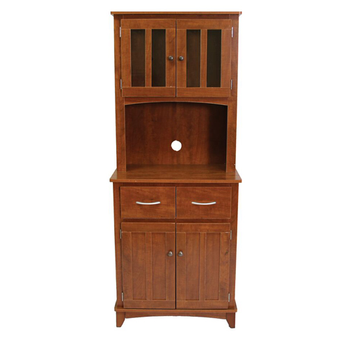home source industries oak tall microwave cabinet