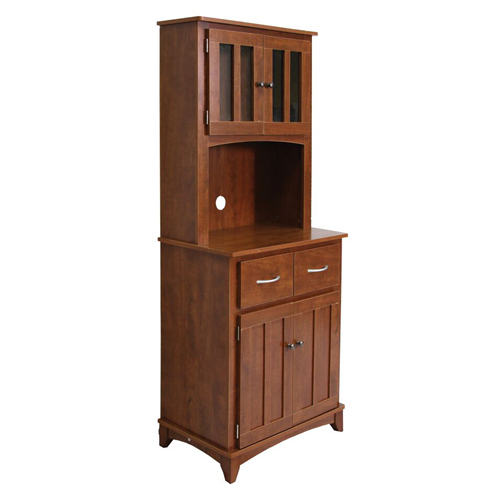 home source industries oak tall microwave cabinet