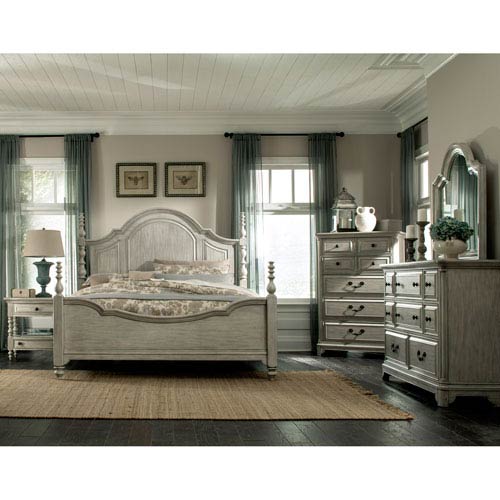 Windsor Lane Poster Bed In Weathered Grey King