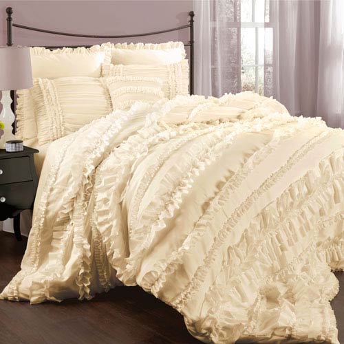 Lush Decor Belle Ivory Queen Size Comforter Sets C07815p13 Bellacor