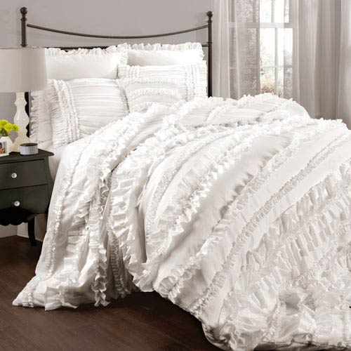 Lush Decor Belle White Queen Size Comforter Sets C07846p13 Bellacor