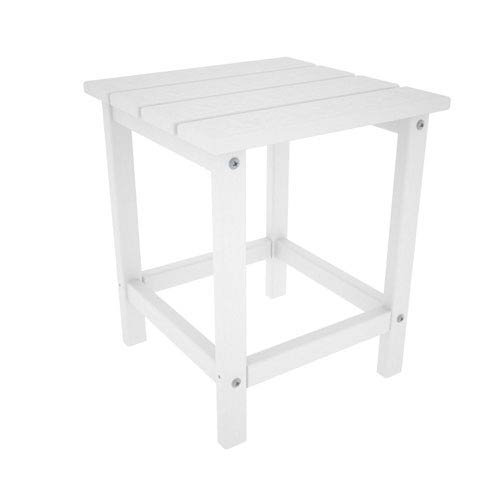 Polywood Long Island Adirondack White 18 Inch Side Table Ect18wh Bellacor