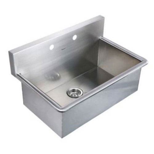 Whitehaus Noahs Brushed Stainless Steel 31 Inch Commercial Drop In Laundry Scrub Sink