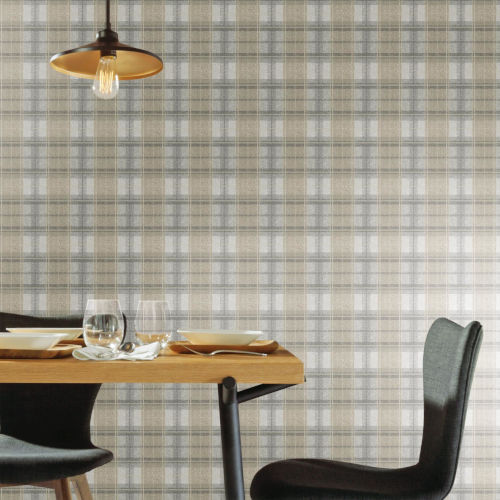 York Wallcoverings Tweed Plaid Beige Peel And Stick Wallpaper