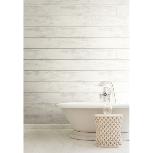 Magnolia Home Shiplap White & Gray Removable Wallpaper | Bellacor