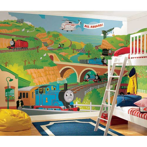 Thomas The Train Full Size Prepasted Mural 9 Ft X 15 Ft Ultra Strippable