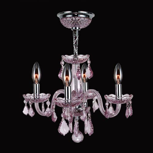 pink crystal chandelier
