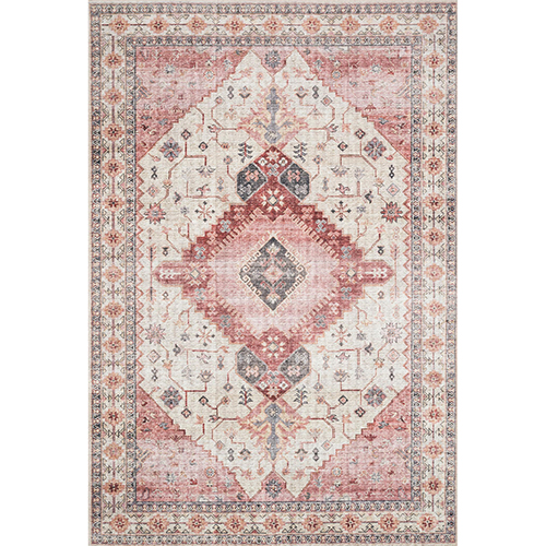 Skye Ivory And Berry Square: 1 Ft. 6 In. X 1 Ft. 6 In. Rug