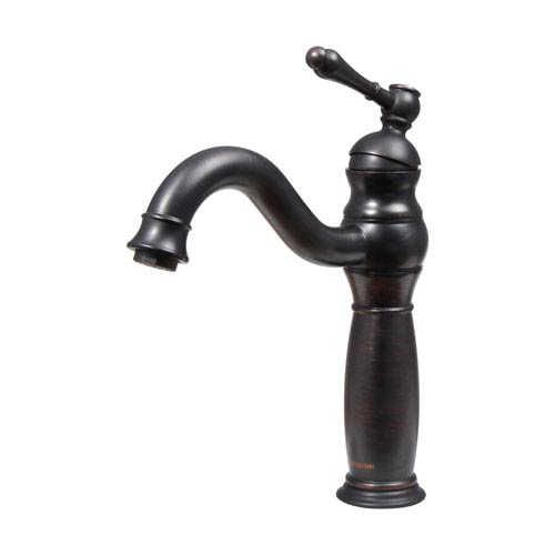 Dyconn Marion Oil Rubbed Bronze Low Lead 10 Inch Traditional Vessel Bar Bathroom Sink Single Handle Faucet