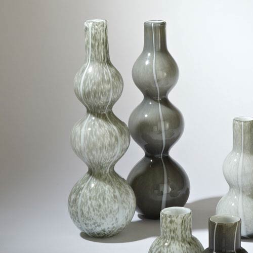 Three bubbles dark gray vase