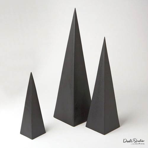Download Global Views Pyramid Matte Black Object Set Of Three D8 80048 Bellacor