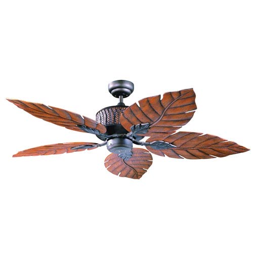 Fern Leaf 52 Inch Oil Rubbed Bronze With Oak Fern Leaf Blades Ceiling Fan