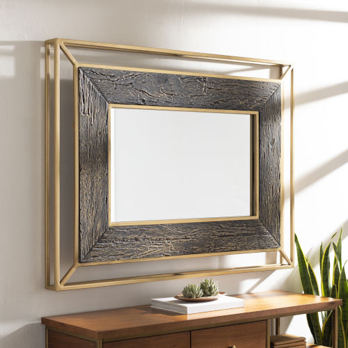 Surya Allure Brown And Gold Wall Mirror Llu001 3648 Bellacor