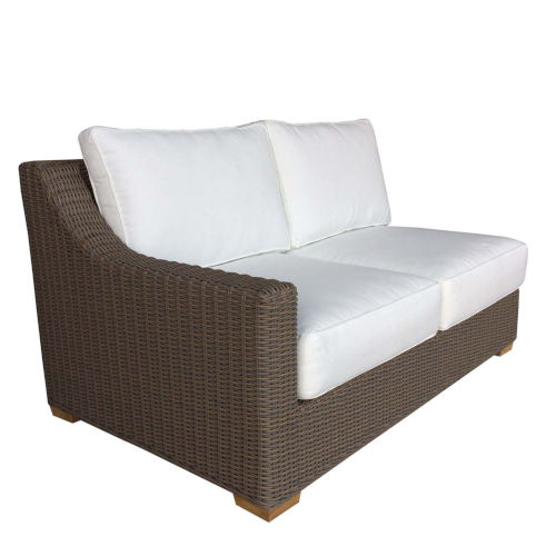 Padma S Plantation Outdoor Nautilus Kubu Grey Resin Wicker Left Facing Loveseat Ol Nau03 L Bellacor