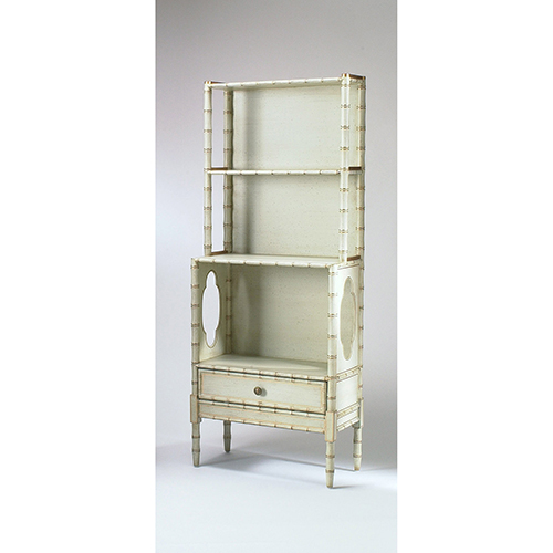 Cream And Gold Bamboo Bookcase