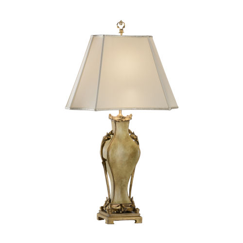 Download Chelsea House Bernini White And Green One Light Urn Table Lamp 68097 | Bellacor