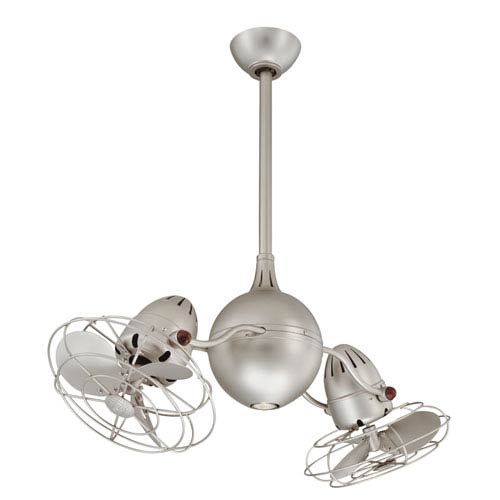 Matthews Fan Atlas Fan Acqua Brushed Nickel Ceiling Fan With Metal Blades