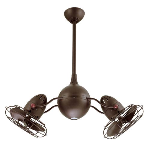 Atlas Fan Acqua Textured Bronze Ceiling Fan With Metal Blades