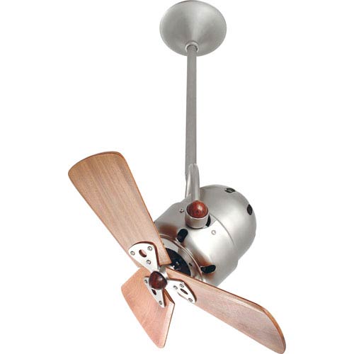 Matthews Fan Bianca Brushed Nickel 16 Inch Ceiling Fan With Mahogany Blades