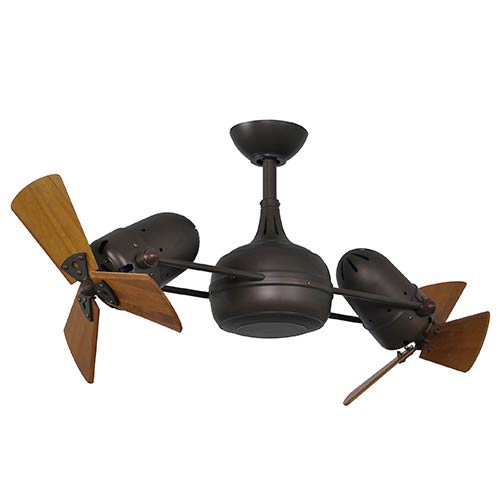 Dagny Textured Bronze 40 Inch Dual Rotational Ceiling Fan With Wood Blades