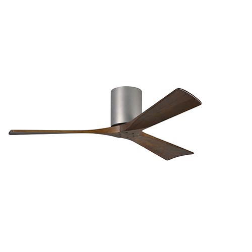 Irene H 3 Brushed Nickel 52 Inch Hugger Style Ceiling Fan With Hugger Canopy And Wood Blades