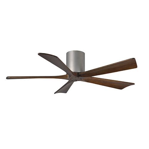 Matthews Fan Irene H 5 Polished Chrome 52 Inch Hugger Style Ceiling Fan With Hugger Canopy And Wood Blades