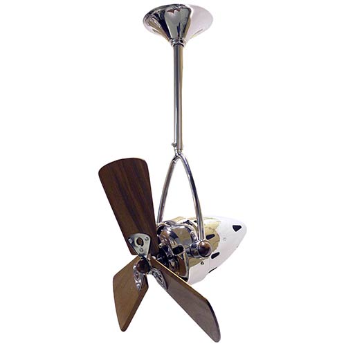 Jarold Directional Polished Chrome 16 Inch Ceiling Fan With Wood Blades