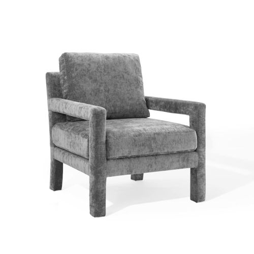 Premise Grey Velvet Accent Lounge Armchair Las Vegas Furniture Store