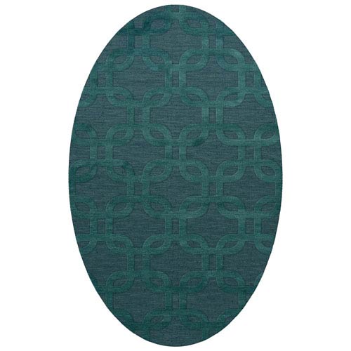 Dover DV7 Teal Oval: 3 x 5 Ft.  Area Rug Product Image