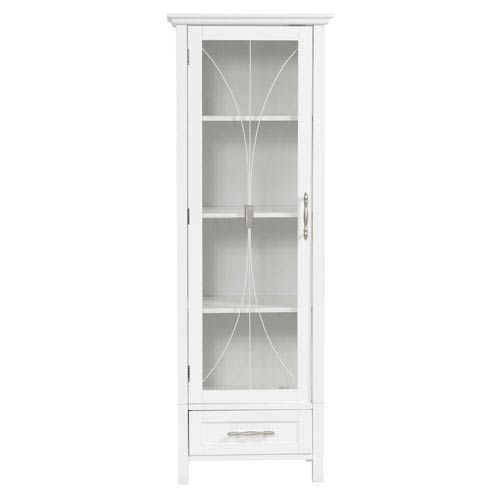 Elegant Home Fashions Delaney White Linen Cabinet With One Door