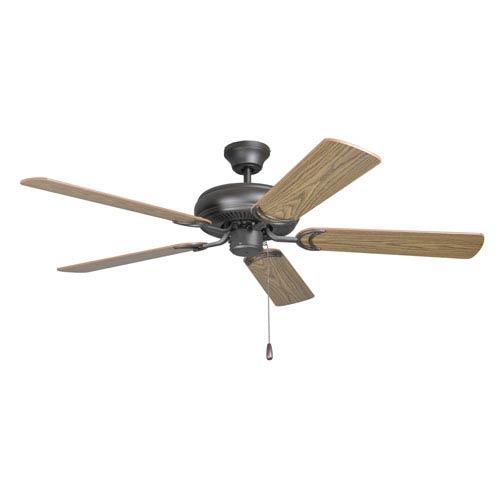 Craftmade Decorators Choice French Bronze 52 Inch Ceiling Fan With Reversible Dark Oak And Mahogany Blades